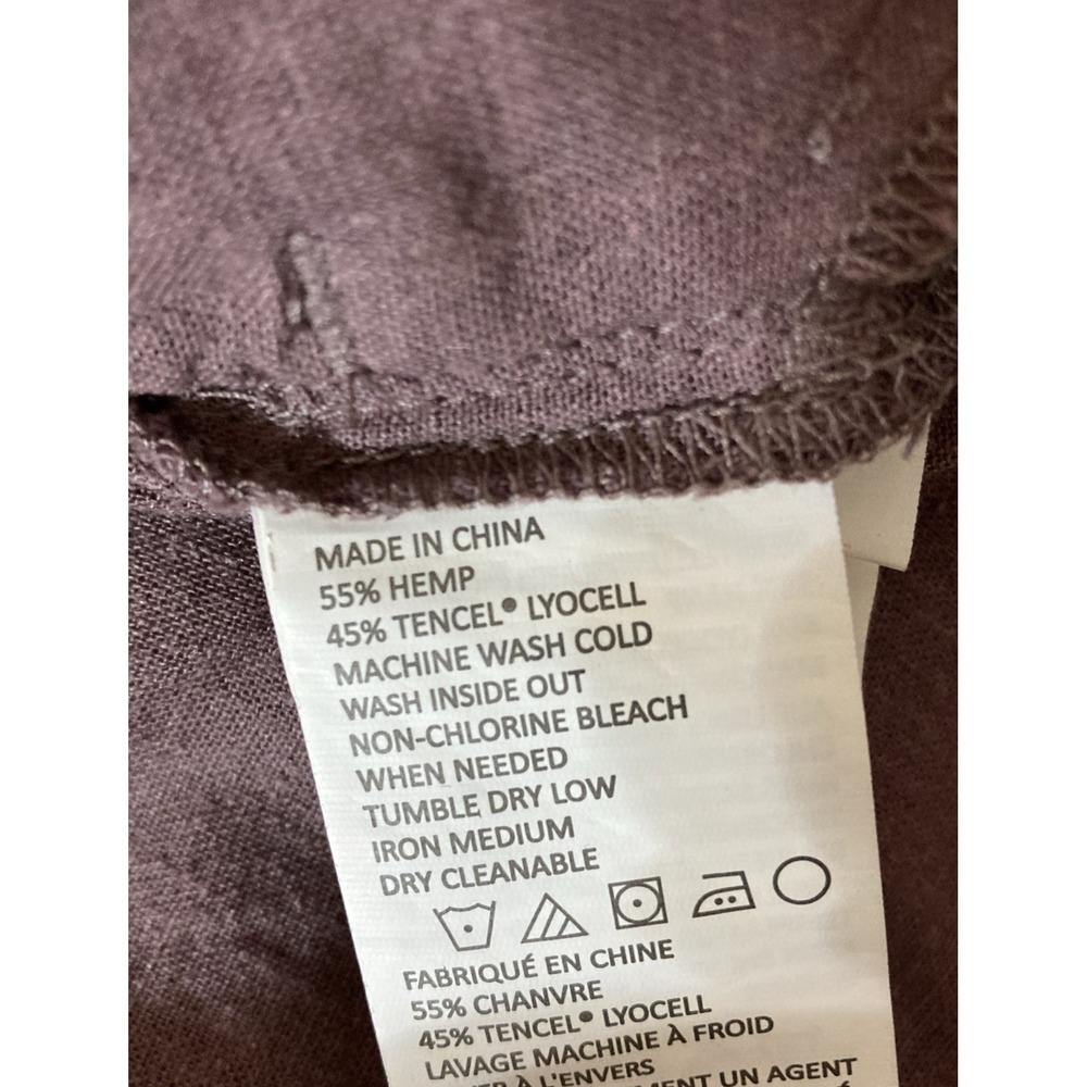 Prana Aster Tunic‎ Women's Sz L New Mauve Hemp Long Sleeve Button Zip Pocket $89 - Picture 10 of 10